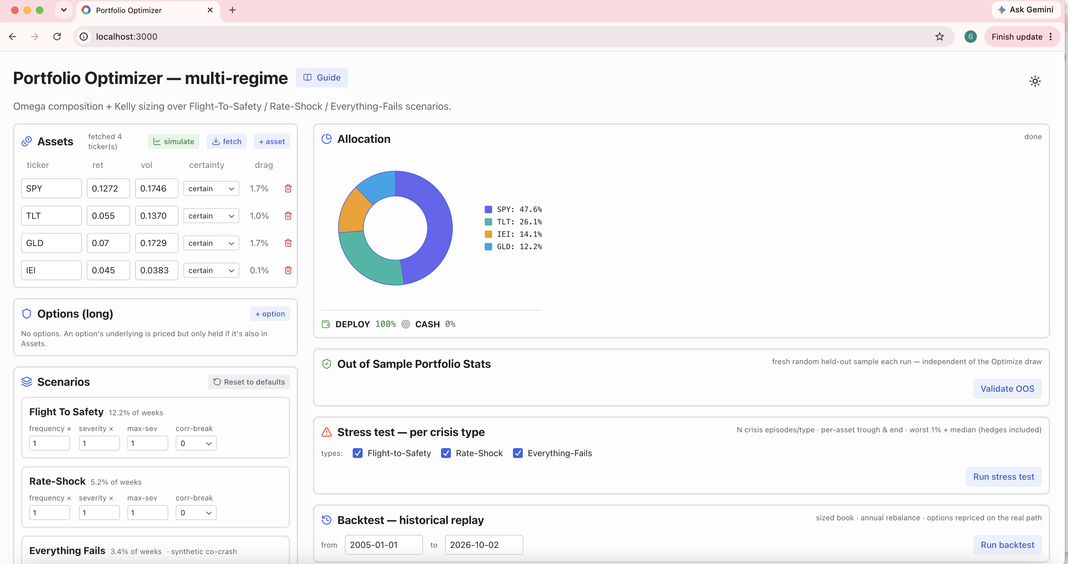 Portfolio Optimizer screenshot